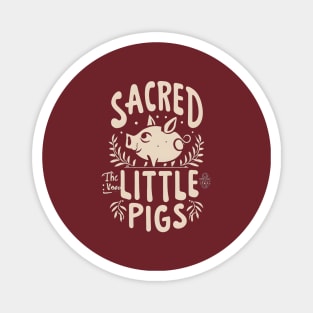 Scared little pigs retro Magnet